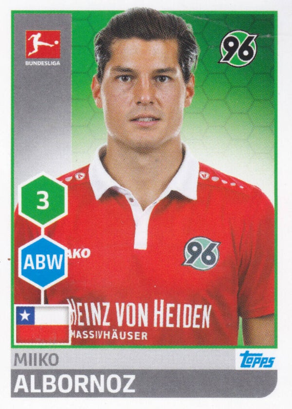 Miiko Albornoz / Hannover 96 / Topps Bundesliga 2017 / Basis Bild / Nr. 113