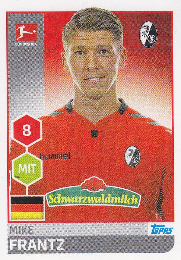 Mike Frantz - SC Freiburg - Topps Bundesliga 2017 - Basis Bild - Nr.88