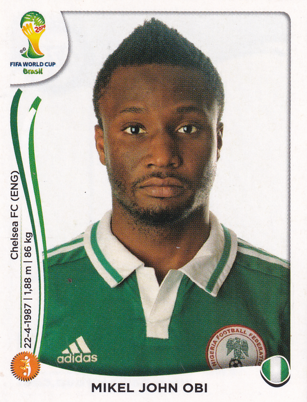 Mikel John Obi - Nigeria - Panini WM 2014 - Basis Bild - Nr. 479