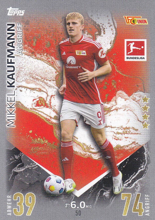 Mikkel Kaufmann / 1.FC Union Berlin / Topps Match Attax 2023 / Basis Karte / Nr.50