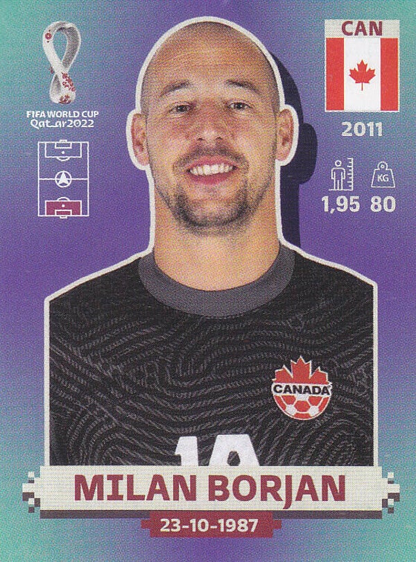 Milan Borjan / Canada / Panini WM 2022 / Basis Bild / Nr. CAN 3