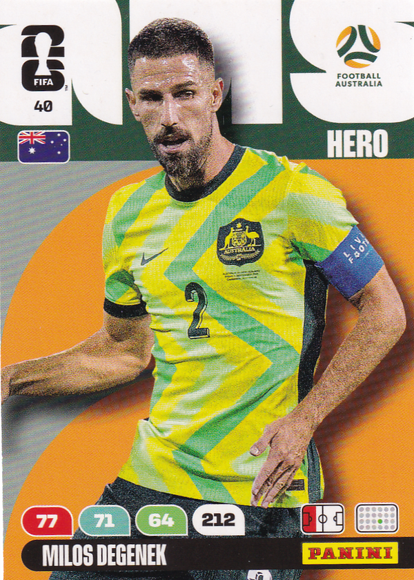 Milos Degenek - Australien - Panini WM 2026 - Hero - Nr. 40