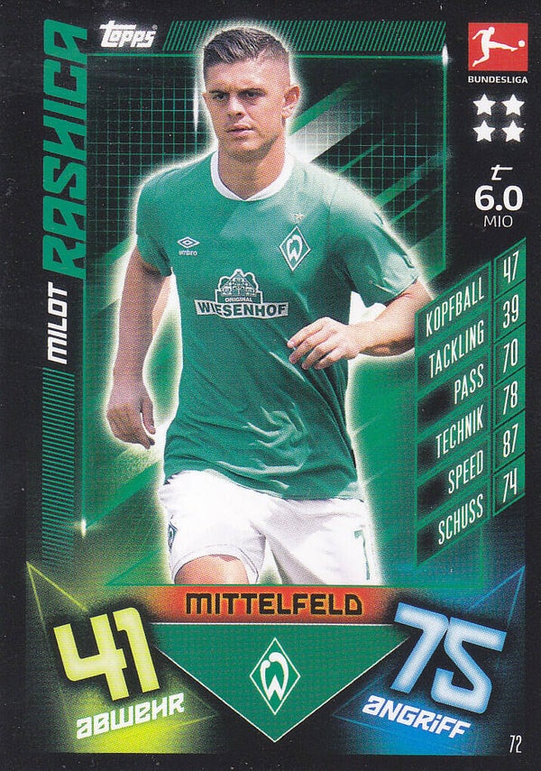 Milot Rashica / SV Werder Bremen / Topps Match Attax 2019 / Basis Karte / Nr.72