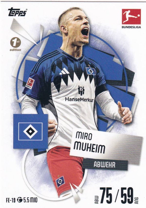 Miro Muheim - Hamburger SV - Topps Match Attax 2025 - Basis Karte - Nr. FE-19