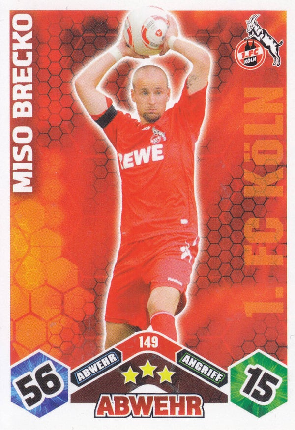 Miso Brecko / 1.FC Köln / Topps Match Attax 2010 / Basis Karte / Nr. 149