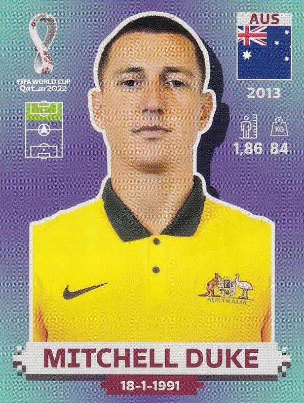 Mitchell Duke / Australien / Panini WM 2022 / Basis Bild / Nr. AUS 17