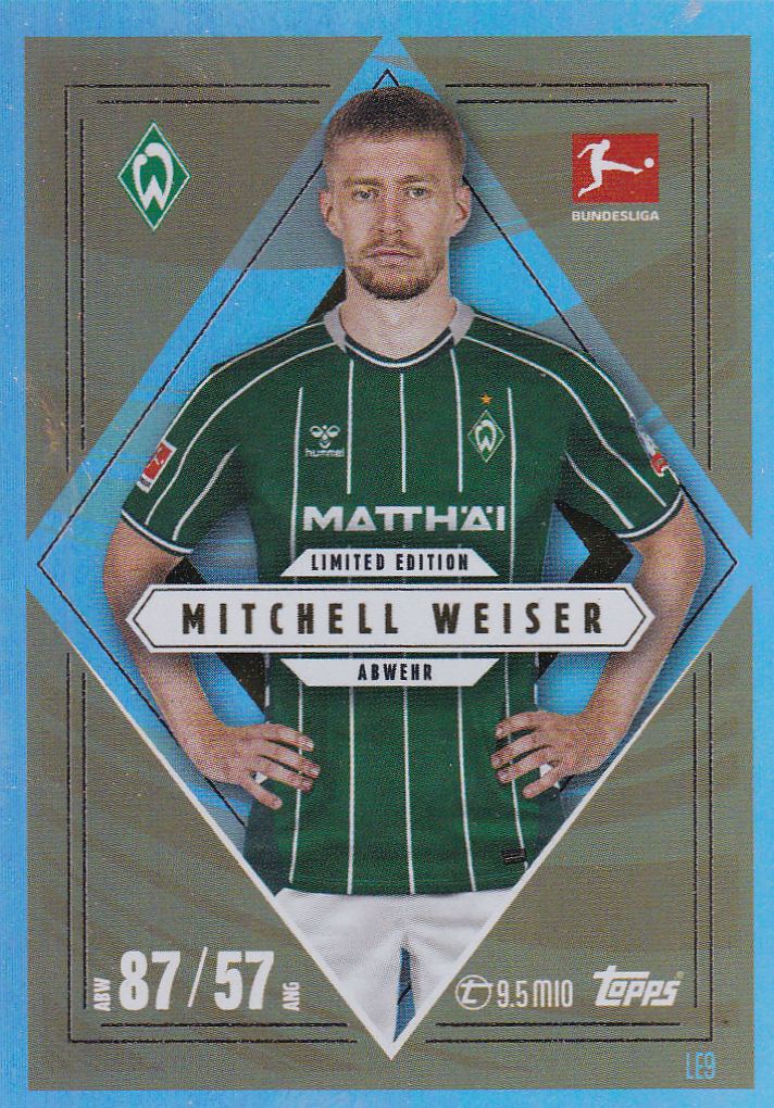 Mitchell Weiser - Werder Bremen - Topps Match Attax 2025 - Limited Edition - Nr. LE 9