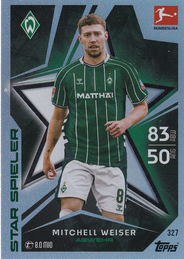 Mitchell Weiser - SV Werder Bremen - Topps Match Attax 2025 - Star Spieler - Nr. 327