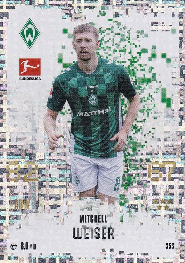 Mitchell Weiser / SV Werder Bremen / Topps Match Attax 2024 / White Pixel Pitch / Nr. 353