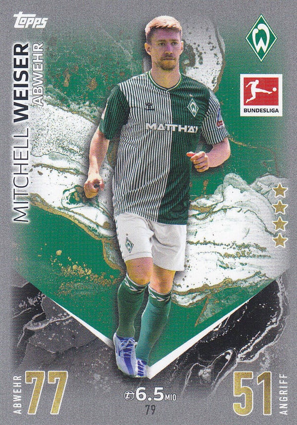 Mitchell Weiser / SV Werder Bremen / Topps Match Attax 2023 / Basis Karte / Nr. 79