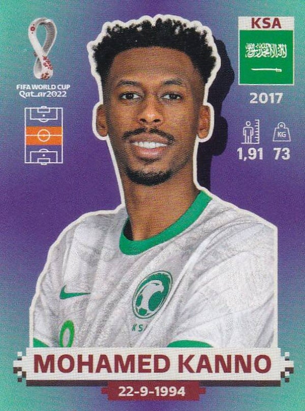 Mohamed Kanno / Saudi Arabien / Panini WM 2022 / Basis Bild / Nr. KSA 16