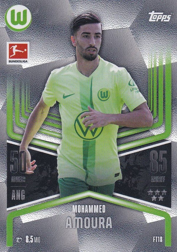 Mohammed Amoura / VFL Wolfsburg / Topps Match Attax 2024 / Flex Tech / Nr. FT 18