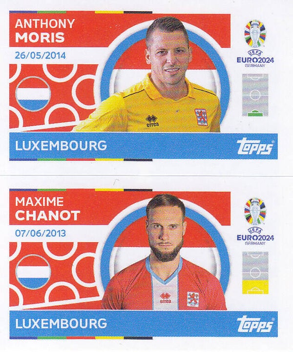 Anthony Moris & Maxime Chanot / Luxemburg / Topps EM 2024 / Basis Doppelbild / Nr. LUX 2 LUX 3