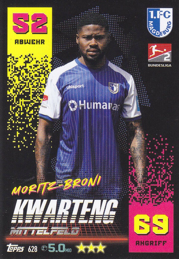 Moritz-Broni Kwarteng / 1.FC Magdeburg / Topps Match Attax 2022 / Basis Karte / Nr. 628