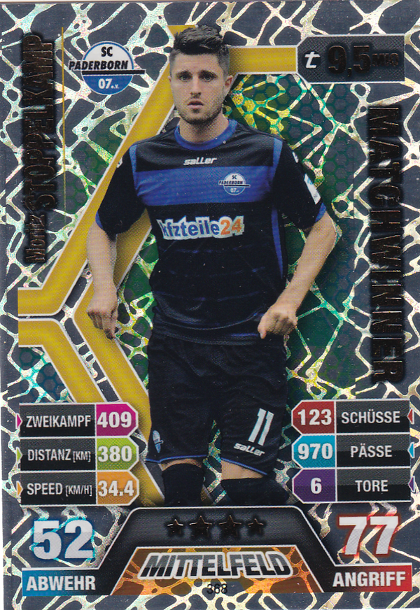 Moritz Stoppelkamp - SC Paderborn - Topps Match Attax 2014 - Matchwinner - Nr. 368