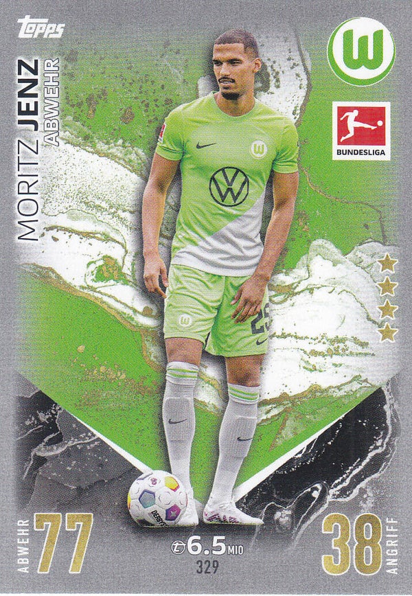 Moritz Jenz / VFL Wolfsburg / Topps Match Attax 2023 / Basis Karte / Nr.329
