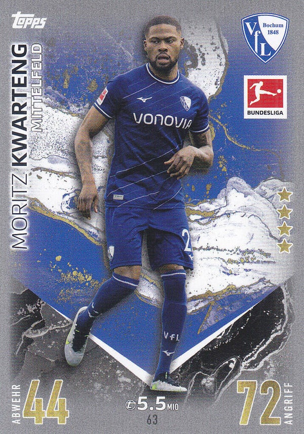 Moritz Kwarteng / VFL Bochum / Topps Match Attax 2023 / Basis Karte / Nr.63
