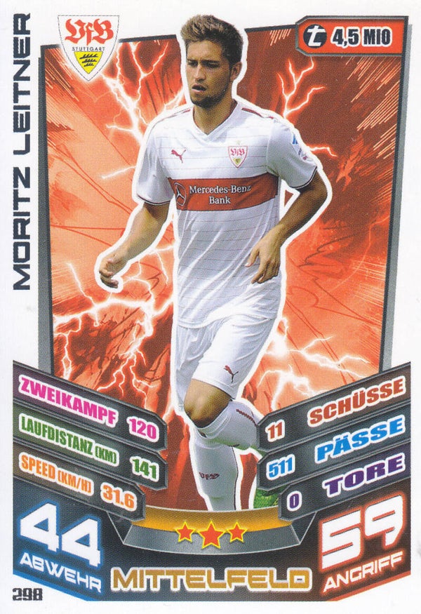 Moritz Leitner / VFB Stuttgart / Topps Match Attax 2013 / Basis Karte / Nr. 298