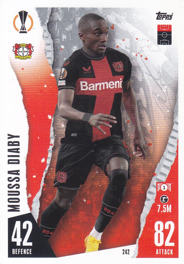 Moussa Diaby / Bayer 04 Leverkusen / Topps Champions League 2023 / Basis Karte / Nr. 242