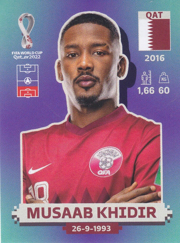 Musaab Khidir / Qatar / Panini WM 2022 / Basis Bild / Nr. QAT 8