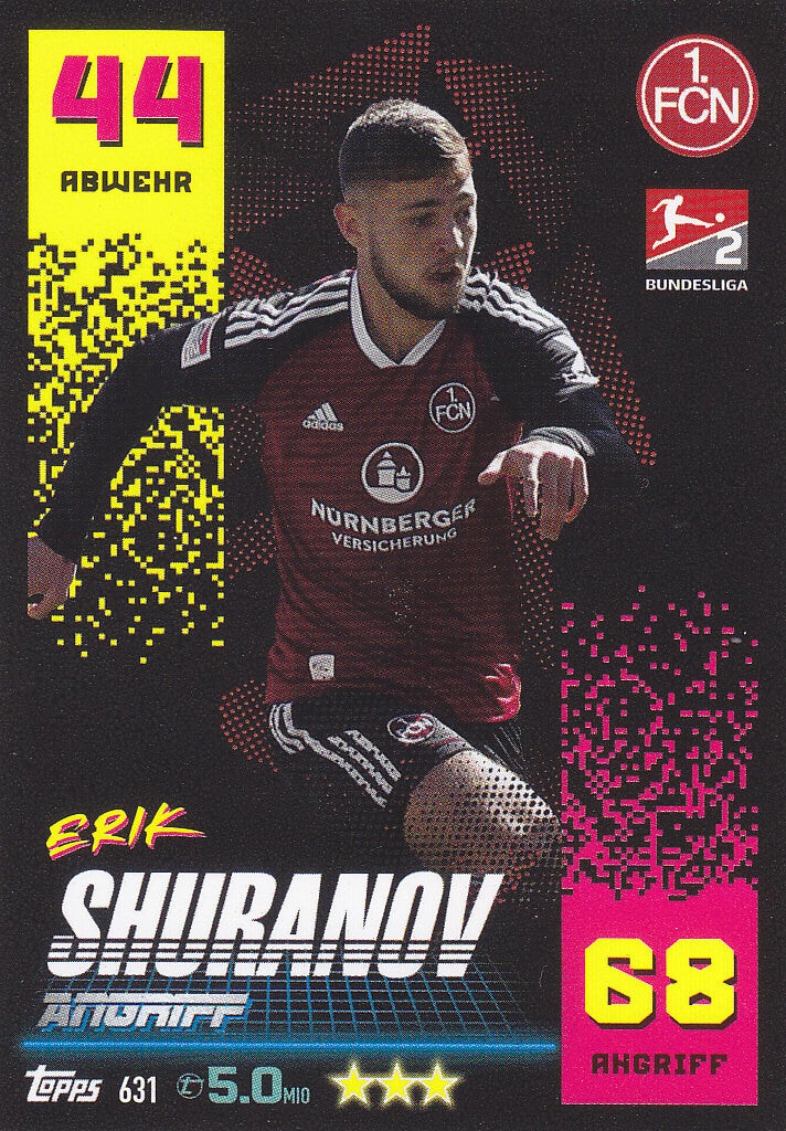 Erik Shuranov / 1.FC Nürnberg / Topps Match Attax 2022 / Basis Karte / Nr.631