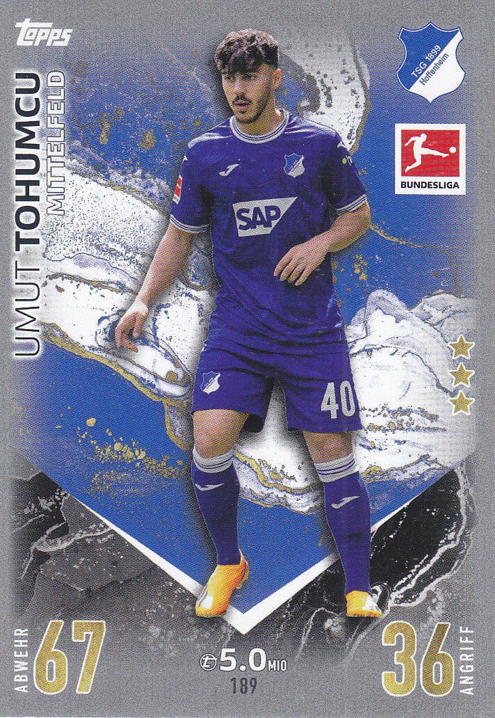 Umut Tohumcu / TSG Hoffenheim / Topps Match Attax 2023 / Basis Karte / Nr.189