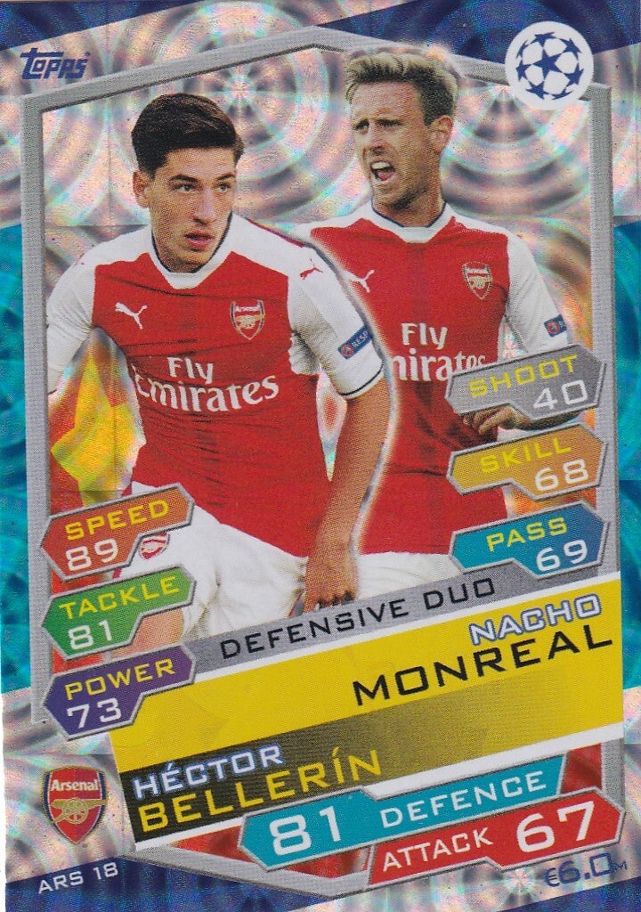 Nacho Monreal & Hector Bellerin - Arsenal London - Topps Champions League 2016 - Defensive Duo - Nr. ARS 18