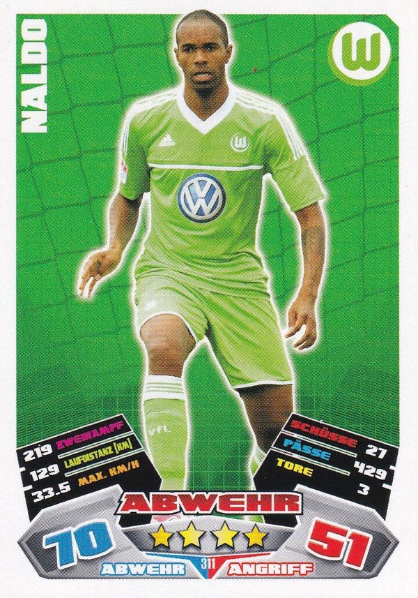 Naldo / VFL Wolfsburg / Topps Match Attax 2012 / Basis Karte / Nr. 311