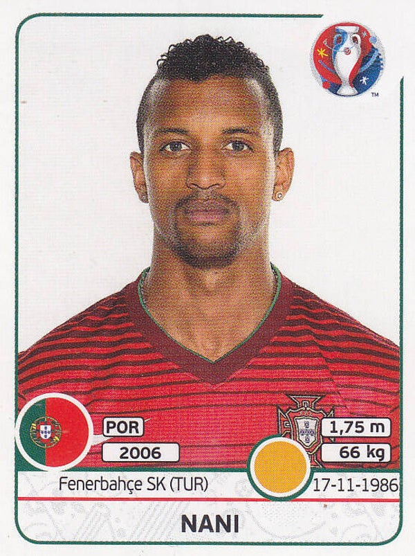 Nani / Portugal / Panini EM 2016 / Basis Bild / Nr. 590