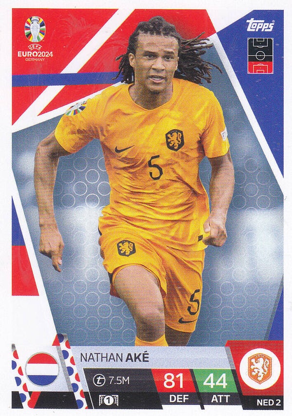 Nathan Ake / Holland / Topps EM 2024 / Basis Karte / Nr. NED 2