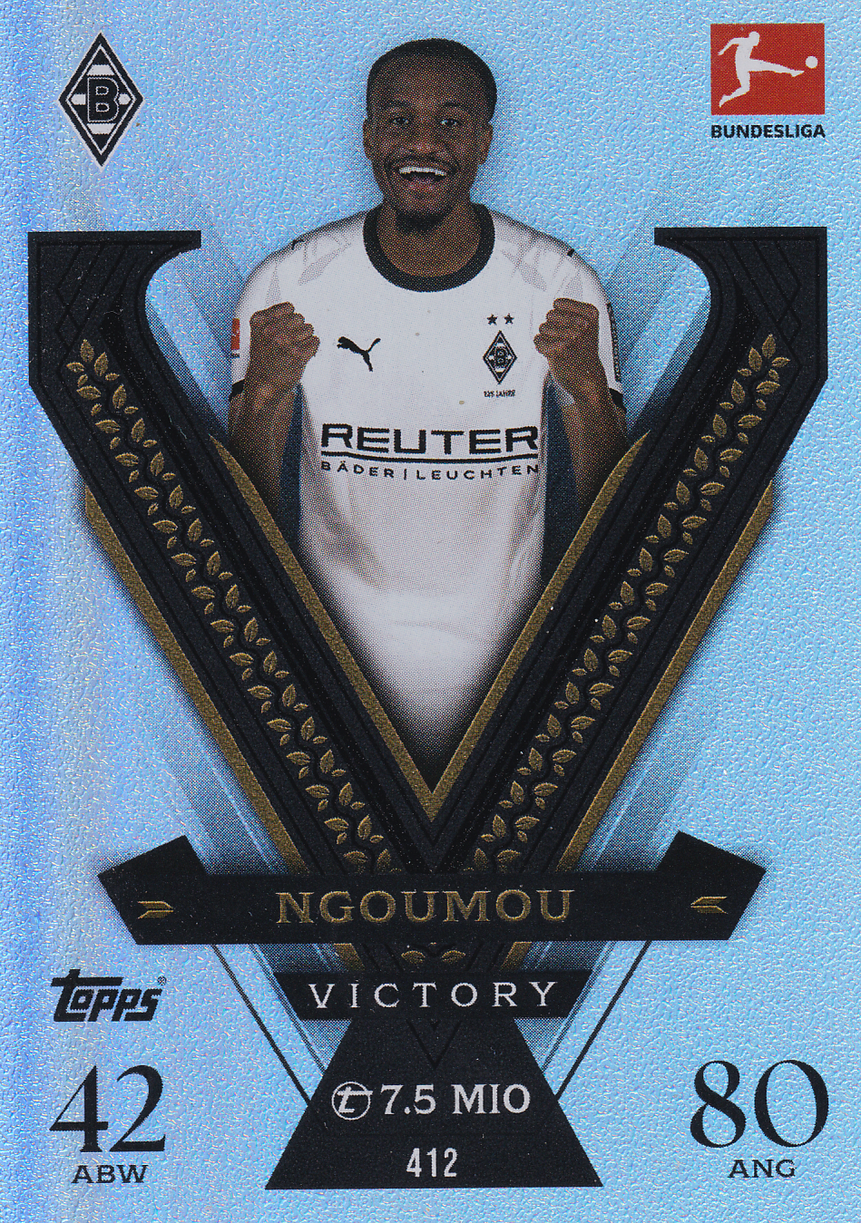 Nathan Ngoumou - Borussia Mönchengladbach - Topps Match Attax 2025 - Victory - Nr. 412