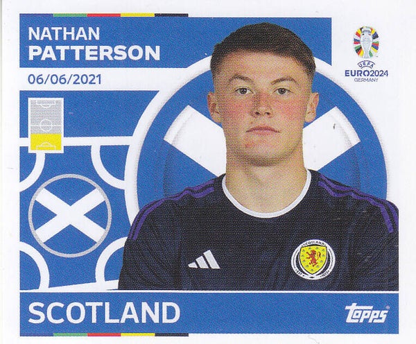 Nathan Patterson / Schottland / Topps EM 2024 / Basis Bild / Nr. SCO 8