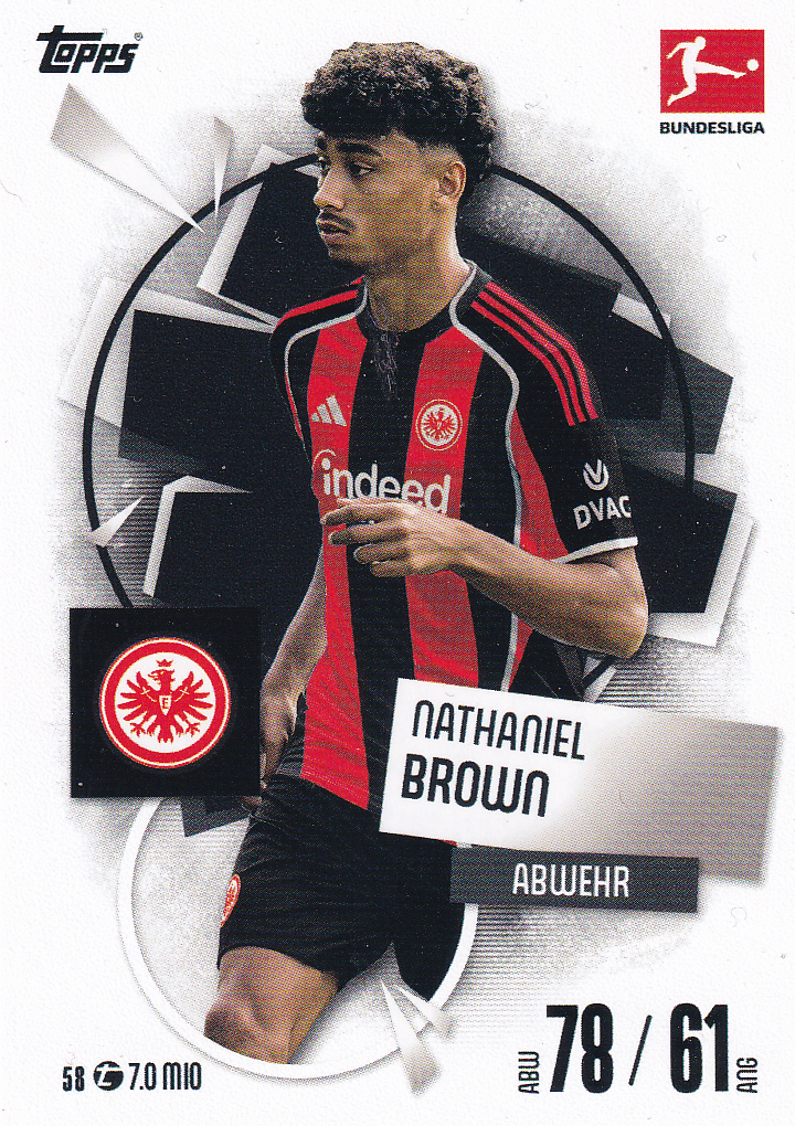 Nathaniel Brown - Eintracht Frankfurt - Topps Match Attax 2025 - Basis Karte - Nr. 58
