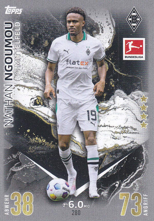 Nathan Ngoumou / Borussia Mönchengladbach / Topps Match Attax 2023 / Basis Karte / Nr.280