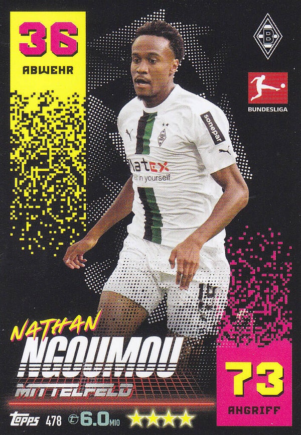 Nathan Ngoumou Borussia Mönchengladbach Basis Karte Nr.478
