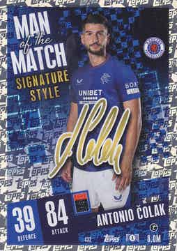 Antonio Colak / Glasgow Rangers / Topps Champions League 2023 / Man of the Match / Signature Style / Nr.432