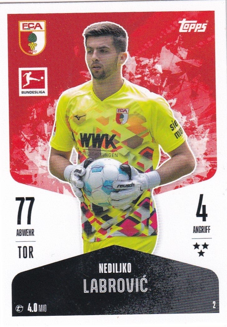 Nediljko Labrovic / FC Augsburg / Topps Match Attax 2024 / Basis Karte / Nr. 2