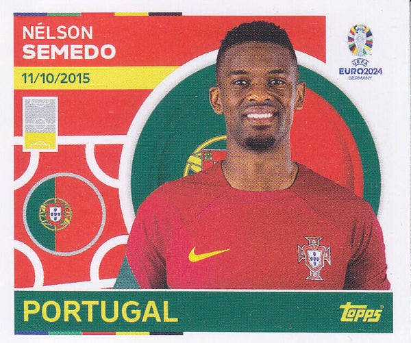 Nelson Semedo / Portugal / Topps EM 2024 / Basis Bild / Nr. POR 5