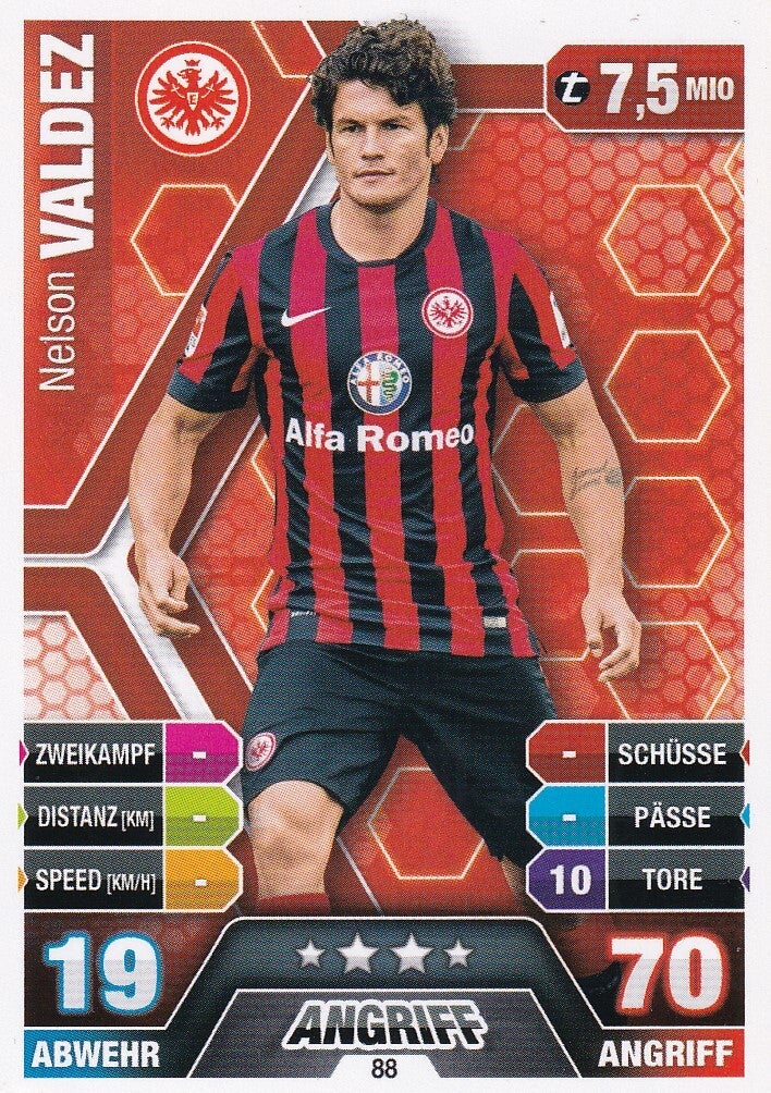 Nelson Valdez / Eintracht Frankfurt / Topps Match Attax 2014 / Basis Karte / Nr. 88