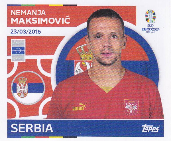 Nemanja Maksimovic / Serbien / Topps EM 2024 / Basis Bild / Nr. SRB 11