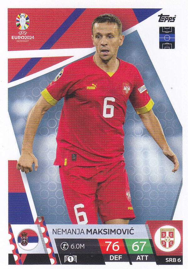 Nemanja Maksimovic / Serbien / Topps EM 2024 / Basis Karte / Nr. SRB 6