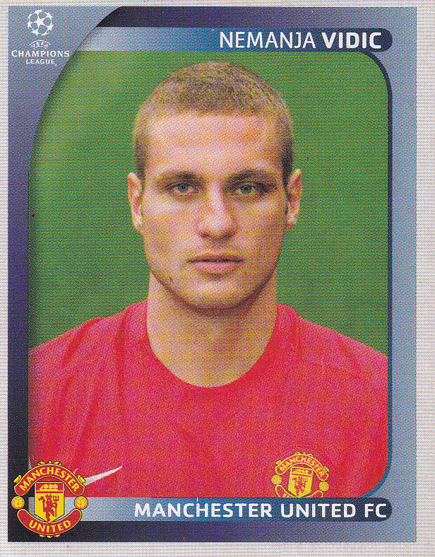 Nemanja Vidic - Manchester United - Panini Champions League 2008 - Basis Bild - Nr. 14