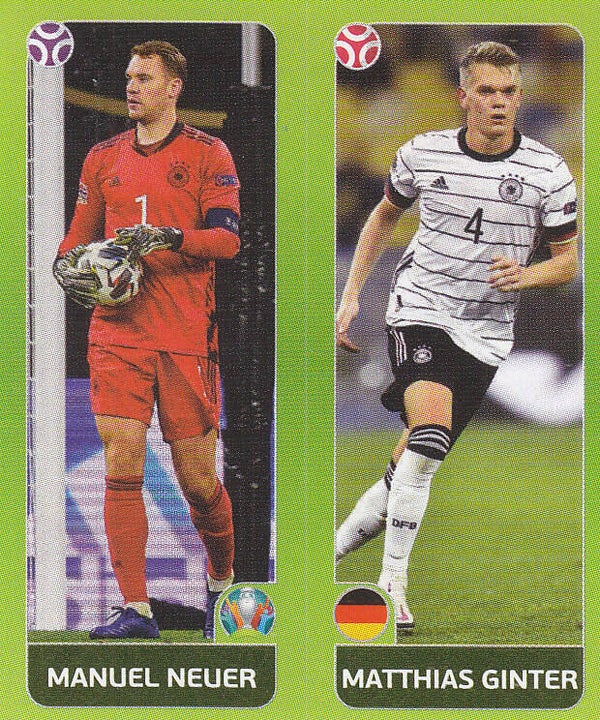 Manuel Neuer & Matthias Ginter / Deutschland / Panini EM 2020 / Doppelbild / Nr.598a 598b