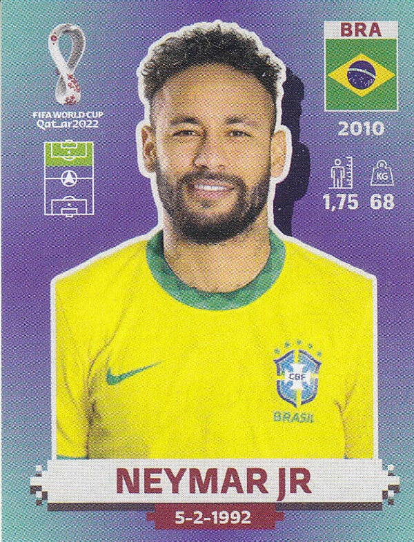 Neymar JR / Brasilien / Panini WM 2022 / Basis Bild / Nr. BRA17