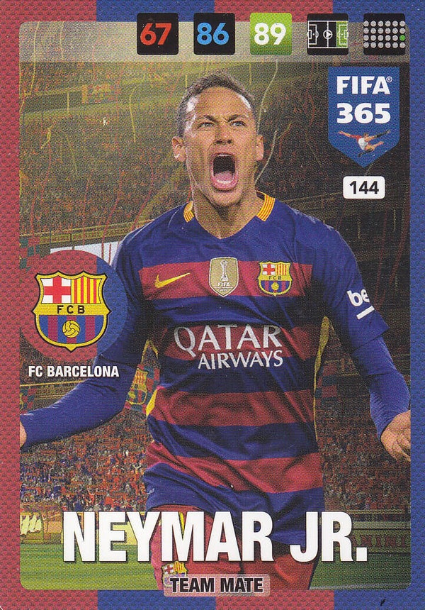 Neymar JR. / FC Barcelona / Panini Fifa 365 Jahr 2017 / Team Mate / Nr.144