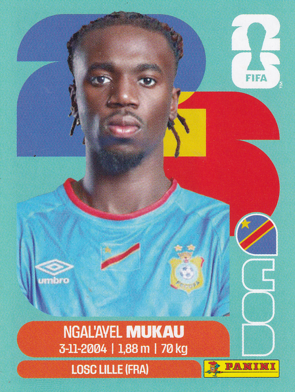 Ngal'ayel Mukau - Congo DR - Panini WM 2026 - Basis Bild - COD9