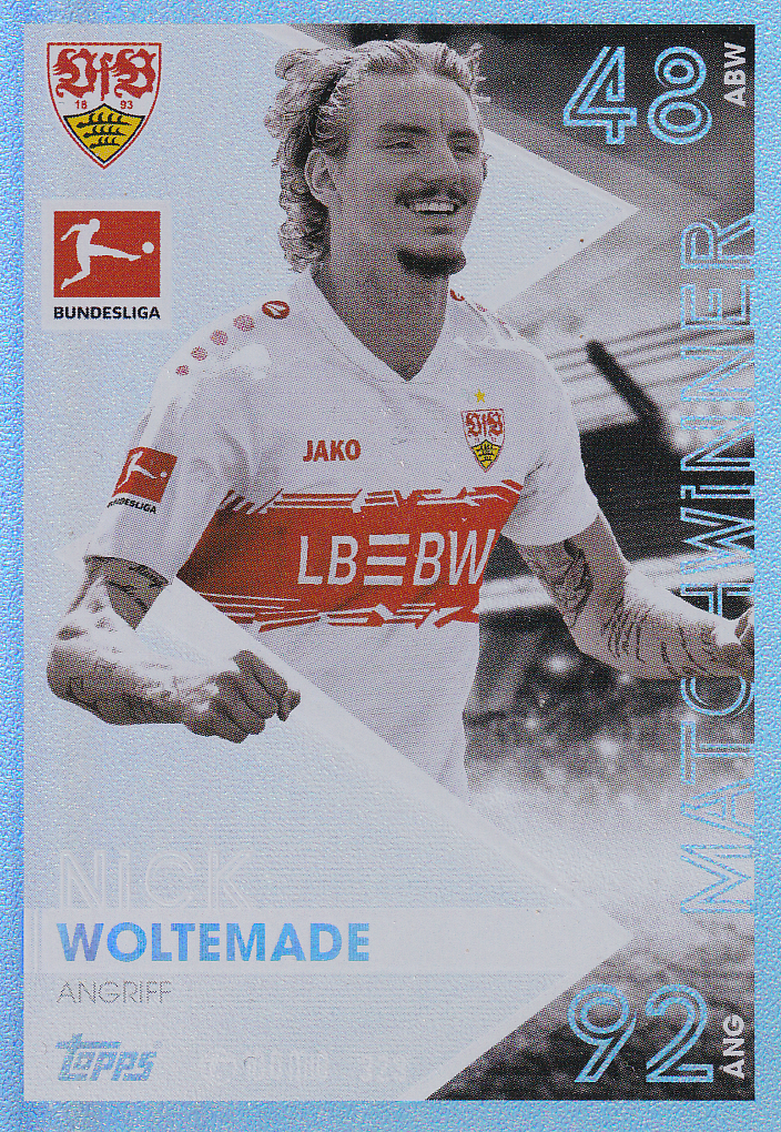 Nick Woltemade - VFB Stuttgart - Topps Match Attax 2025 - Matchwinner - Nr. 323