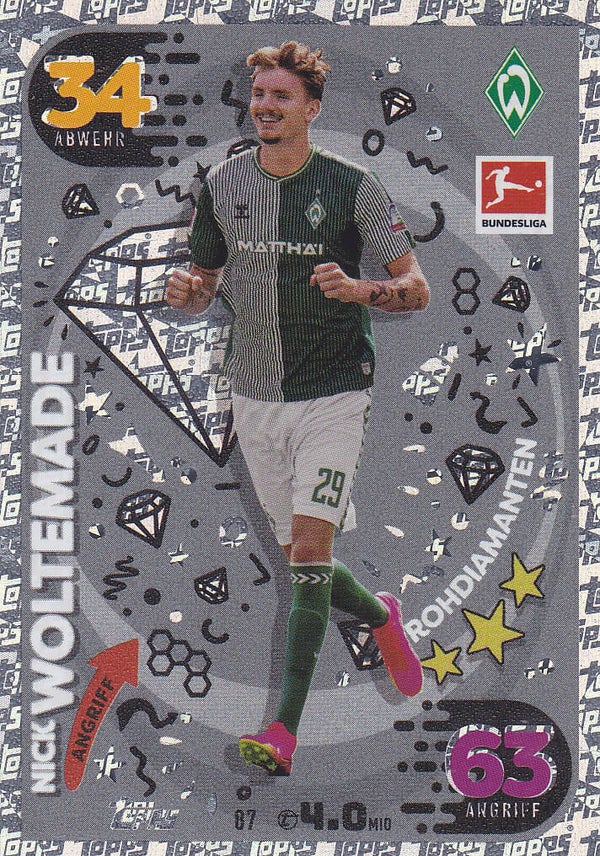 Nick Woltemade / SV Werder Bremen / Topps Match Attax 2023 / Rohdiamanten / Nr.87