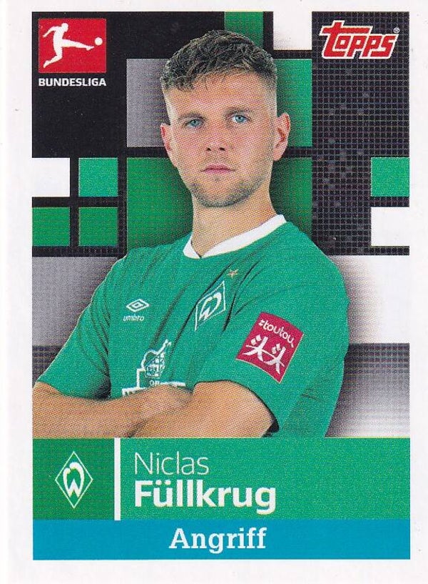 Niclas Füllkrug / SV Werder Bremen / Topps Bundesliga 2019 / Basis Bild / Nr. 61