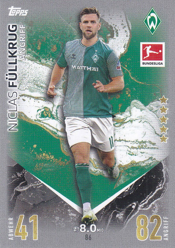 Niclas Füllkrug / SV Werder Bremen / Topps Match Attax 2023 / Basis Karte / Nr.86
